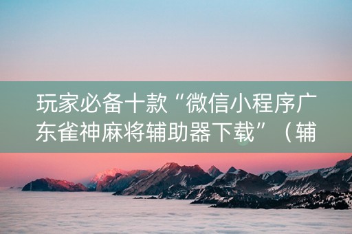 玩家必备十款“微信小程序广东雀神麻将辅助器下载”（辅牌器插件购买)