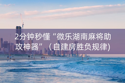 2分钟秒懂“微乐湖南麻将助攻神器”（自建房胜负规律)