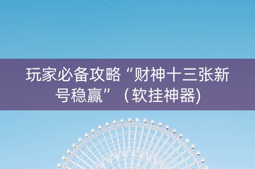 玩家必备攻略“财神十三张新号稳赢”（软挂神器)