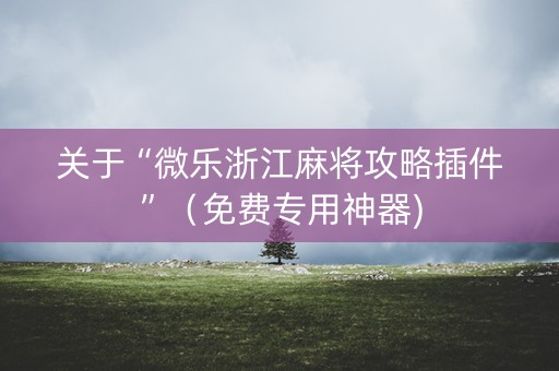 关于“微乐浙江麻将攻略插件”（免费专用神器)