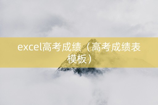 excel高考成绩（高考成绩表模板）