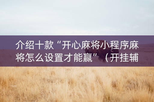 介绍十款“开心麻将小程序麻将怎么设置才能赢”（开挂辅助插件)
