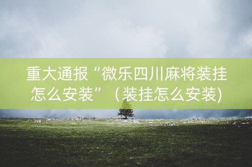 重大通报“微乐四川麻将装挂怎么安装”（装挂怎么安装)