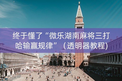 终于懂了“微乐湖南麻将三打哈输赢规律”（透明器教程)
