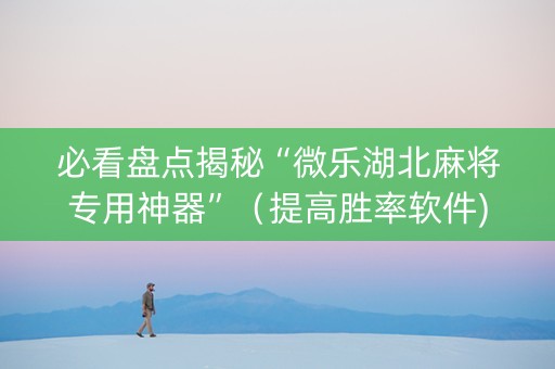 必看盘点揭秘“微乐湖北麻将专用神器”（提高胜率软件)