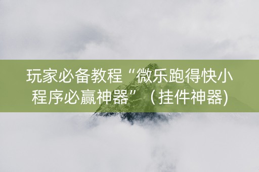 玩家必备教程“微乐跑得快小程序必赢神器”（挂件神器)