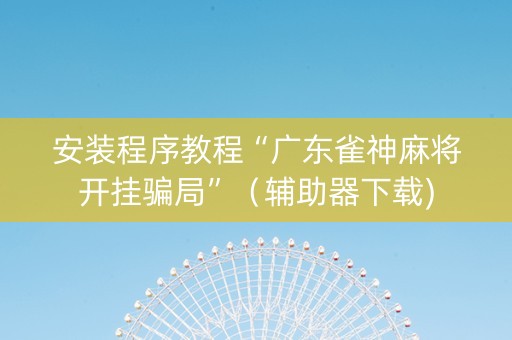 安装程序教程“广东雀神麻将开挂骗局”（辅助器下载)