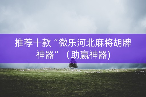 推荐十款“微乐河北麻将胡牌神器”（助赢神器)
