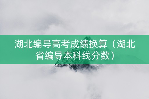 湖北编导高考成绩换算（湖北省编导本科线分数）