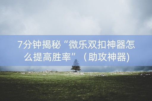 7分钟揭秘“微乐双扣神器怎么提高胜率”（助攻神器)