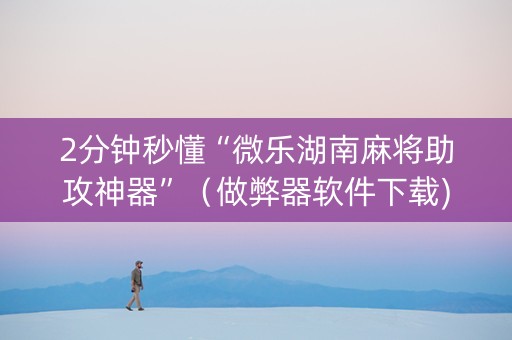 2分钟秒懂“微乐湖南麻将助攻神器”（做弊器软件下载)