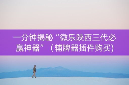 一分钟揭秘“微乐陕西三代必赢神器”（辅牌器插件购买)