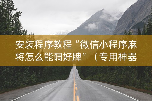 安装程序教程“微信小程序麻将怎么能调好牌”（专用神器下载)