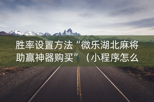 胜率设置方法“微乐湖北麻将助赢神器购买”（小程序怎么才会赢)