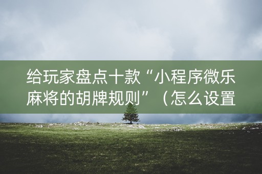 给玩家盘点十款“小程序微乐麻将的胡牌规则”（怎么设置才能赢)