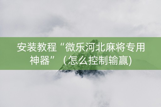 安装教程“微乐河北麻将专用神器”（怎么控制输赢)