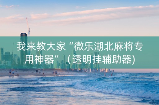 我来教大家“微乐湖北麻将专用神器”（透明挂辅助器)