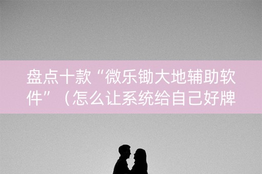 盘点十款“微乐锄大地辅助软件”（怎么让系统给自己好牌)