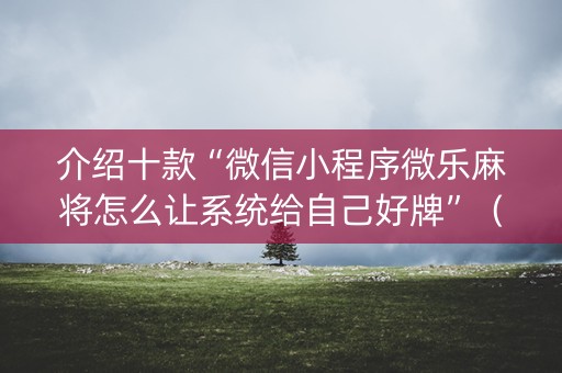 介绍十款“微信小程序微乐麻将怎么让系统给自己好牌”（规律确实有挂)