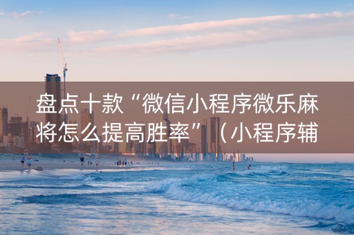 盘点十款“微信小程序微乐麻将怎么提高胜率”（小程序辅助软件)