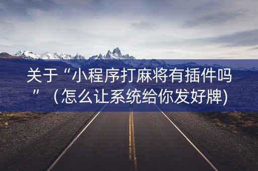 关于“小程序打麻将有插件吗”（怎么让系统给你发好牌)
