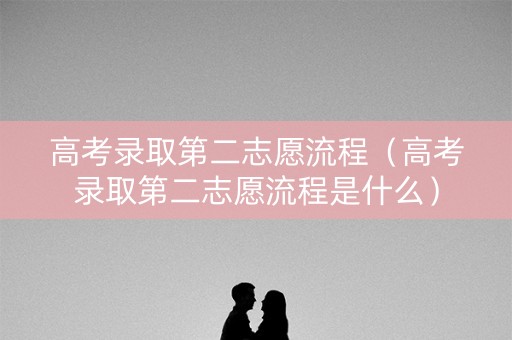 高考录取第二志愿流程（高考录取第二志愿流程是什么）
