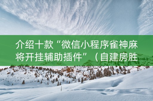 介绍十款“微信小程序雀神麻将开挂辅助插件”（自建房胜负规律)