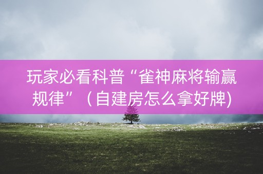 玩家必看科普“雀神麻将输赢规律”（自建房怎么拿好牌)