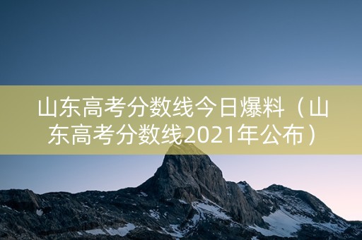 山东高考分数线今日爆料（山东高考分数线2021年公布）