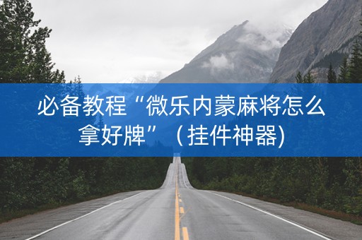 必备教程“微乐内蒙麻将怎么拿好牌”（挂件神器)