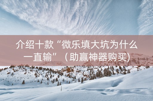 介绍十款“微乐填大坑为什么一直输”（助赢神器购买)