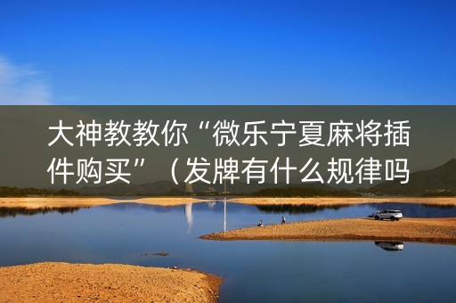 大神教教你“微乐宁夏麻将插件购买”（发牌有什么规律吗)
