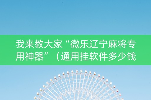 我来教大家“微乐辽宁麻将专用神器”（通用挂软件多少钱)