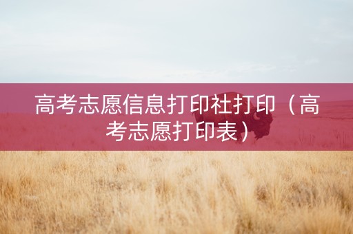 高考志愿信息打印社打印（高考志愿打印表）