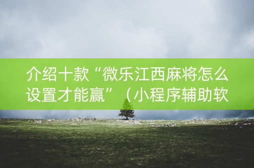 介绍十款“微乐江西麻将怎么设置才能赢”（小程序辅助软件)