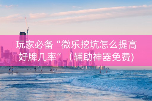 玩家必备“微乐挖坑怎么提高好牌几率”（辅助神器免费)