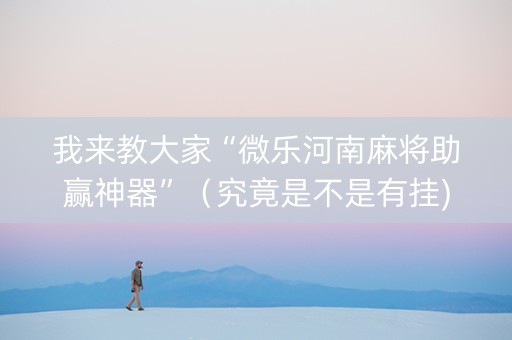 我来教大家“微乐河南麻将助赢神器”（究竟是不是有挂)