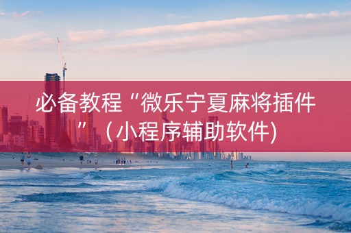 必备教程“微乐宁夏麻将插件”（小程序辅助软件)
