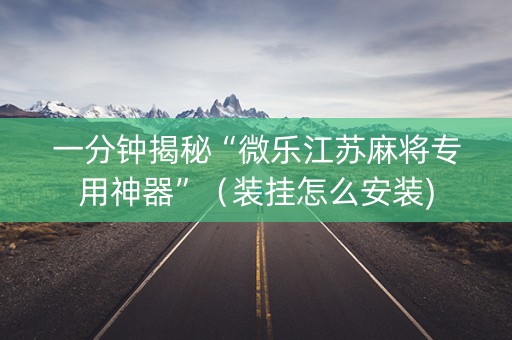 一分钟揭秘“微乐江苏麻将专用神器”（装挂怎么安装)