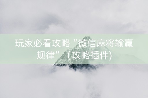 玩家必看攻略“微信麻将输赢规律”（攻略插件)