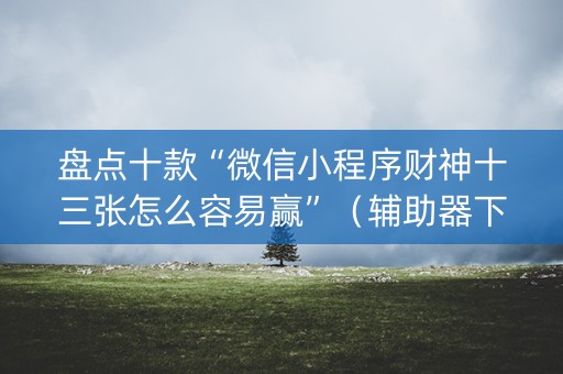 盘点十款“微信小程序财神十三张怎么容易赢”（辅助器下载)
