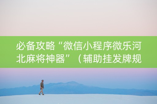 必备攻略“微信小程序微乐河北麻将神器”（辅助挂发牌规律)