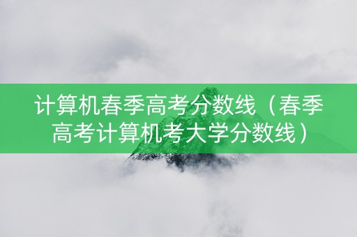 计算机春季高考分数线（春季高考计算机考大学分数线）