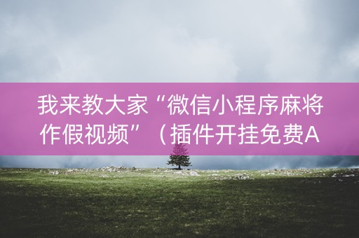 我来教大家“微信小程序麻将作假视频”（插件开挂免费AI)
