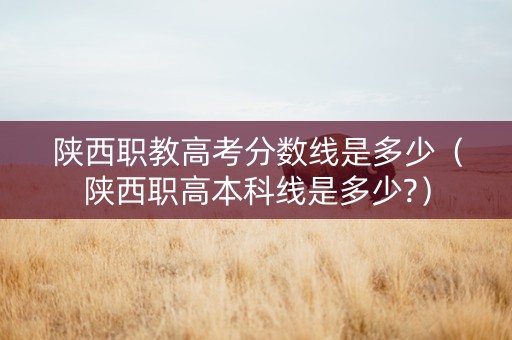 陕西职教高考分数线是多少（陕西职高本科线是多少?）