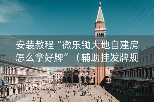 安装教程“微乐锄大地自建房怎么拿好牌”（辅助挂发牌规律)