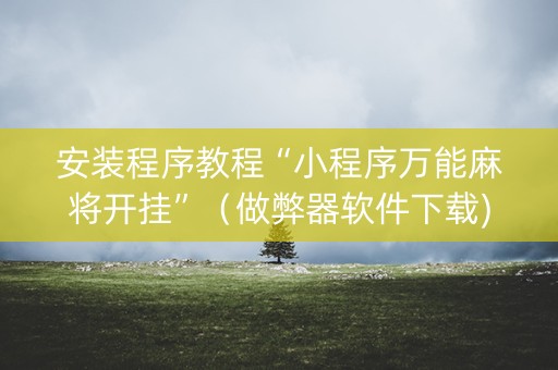 安装程序教程“小程序万能麻将开挂”（做弊器软件下载)