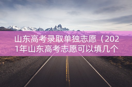 山东高考录取单独志愿（2021年山东高考志愿可以填几个学校）