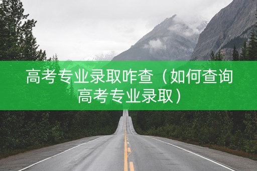 高考专业录取咋查（如何查询高考专业录取）