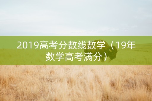 2019高考分数线数学（19年数学高考满分）